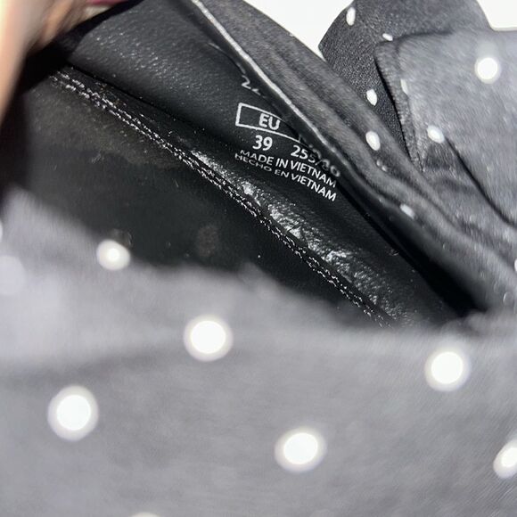 Zara Black & White Polka Dot Kitten Heel Sling back Shoes(Size 39) - Picture 4 of 10
